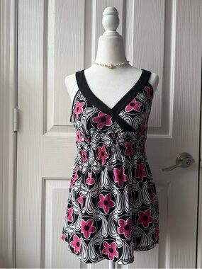Style & Co. Black and Pink Floral Tank Top